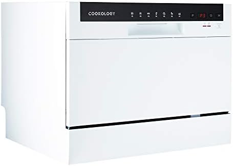 Cookology CTTD6 Compact Mini Portable Counter Top, Tabletop Dishwasher Small, 6 place settings, 6.5 Litre Cycle and 7 Wash Cycles with ECO Friendly Mode - in White