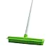 Carpet Broom Extra Long Handle Soft Bristles Rubber and Squeegee Edge Sweeper Push Broom, Green
