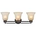 Modern Bathroom Light with Brown Art Glass in Bronze Finish