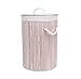 thesecrethome.es - Cesto para Ropa Sucia con Tapa - Cesta Plegable con Funda Interior - Funda Protectora Extraíble - Canasto para Colada con Asas (Redondo - Gris)