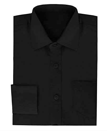 Ozmoint Camisas de manga larga para niños formales, color negro y rosa