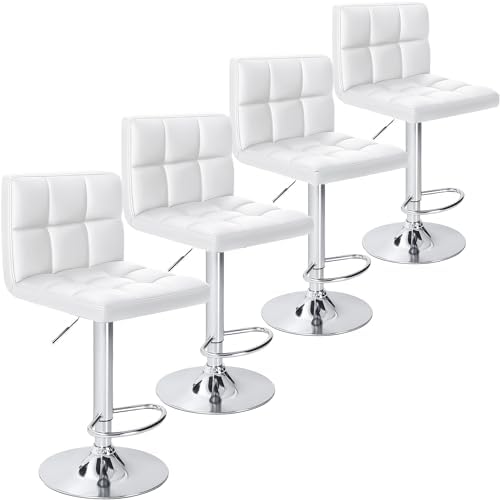 Homall Bar Stools Modern PU Leather Adjustable Swivel Barstools, ...
