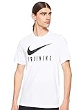 Ajustement régulier Nike M NK Dry Tee Train T-Shirt Homme White/(Black) FR: L (Taille Fabricant: L)