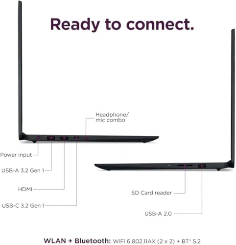 Image of Lenovo IdeaPad Slim • 15.6 inch FHD Touchscreen Laptop • Intel Core i5-1335U (10 Cores) • 8GB DDR4RAM • 256GB SSD • Privacy Shutter • Copilot AI • SD Card Reader • 10H Battery • WiFi 6 • Windows 11