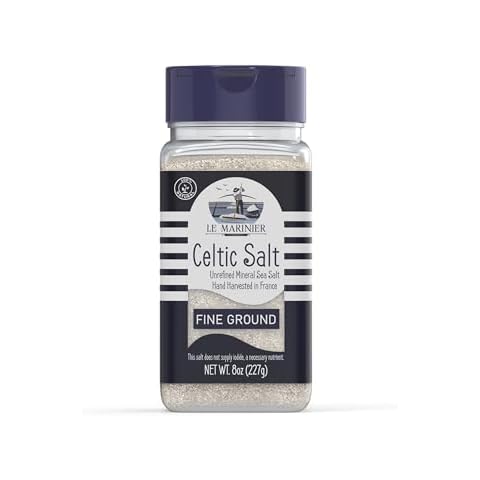 Le Marinier French Sea Salt Fine Ground, 8oz. Mineral Rich 100% Natural and Unrefined. Refillable Salt Shaker. Sea Salt Organic with Vital Minerals. Hand Harvested Fine Sea Salt (8oz Fine Ground) Cover