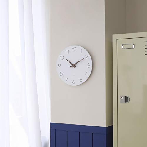 Image of mooas Flatwood Wall Clock (Twig),12 inch Non-Ticking Sweep Movement | Decorative Battery Operated Simple Modern Wall Clock for Home Living Room Kitchen Bedroom Office School