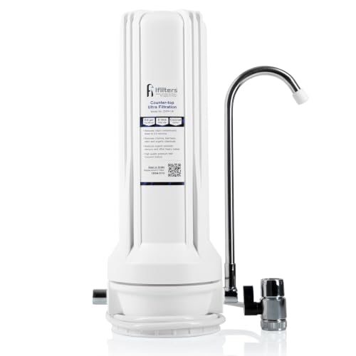Image of iFilters CNTP-1W Countertop Water Filter with 0.5 Micron Carbon Block | CNTP-1W | White Countertop Drinking Water System | Reduces CTO, VOCs, Cysts, Pesticides, Bad Taste & Odor | White Housing