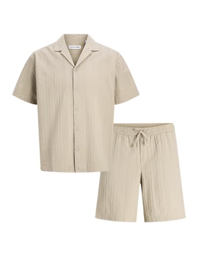 JACK & JONES Jjetyson Resort SS Sn Set MP T-Shirt, Corde, M (Lot de 2) Hommes
