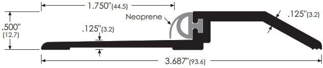Door Threshold Seal - Soundproof Door Saddle with Bumper Neoprene Rubber Gasket 1/8" Height - 36-inch - Mill Finish Aluminum (Mill Finish, 36")