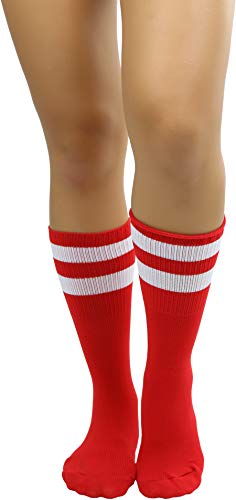 Image of ToBeInStyle Women's Acrylic Ankle Hi With Double Stripe Top Crew Fun Athletic Socks