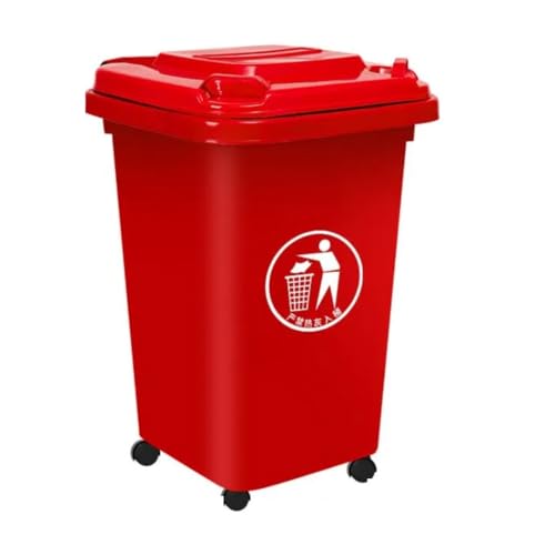 Contenedor Basura Grande Ruedas Exteriores Tapa Ruedas 30 L 50 L 100 L 120 L 240 L Exteriores Patios Garajes Terrazas(Red,30L)
