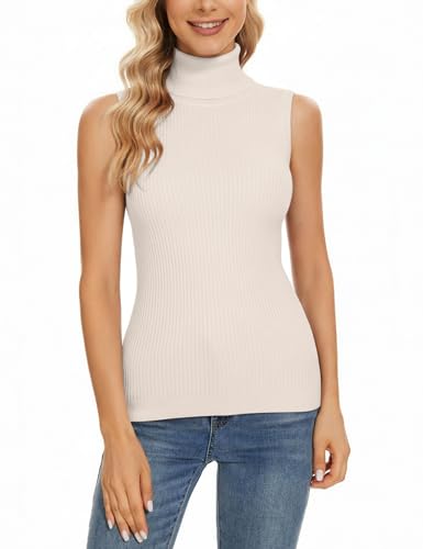 Totatuit Eleganter Rollkragen Pullover Damen Ärmelos Dehnbar Für Den...