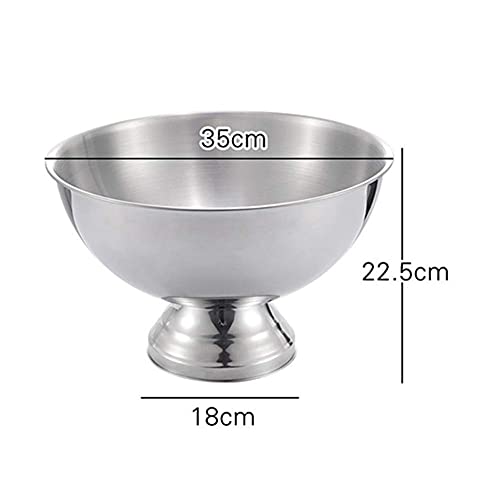 Secchiello per il ghiaccio in acciaio inox, grande refrigeratore per champagne, 13,5 l, refrigeratore per bevande in metallo, per vino, birra, feste in casa o decorazione bar