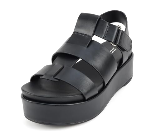 Soda “Amenda” ~ Women Round Toe Fisherman Platform Low Heel Wedge Sandal with Adjustable Ankle Strap2