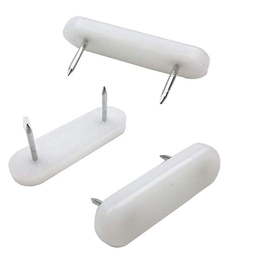 Luckycivia 60 PCS Plastic Head Double Pins, Furniture Chair Leg Feet Pads Glide Nails
