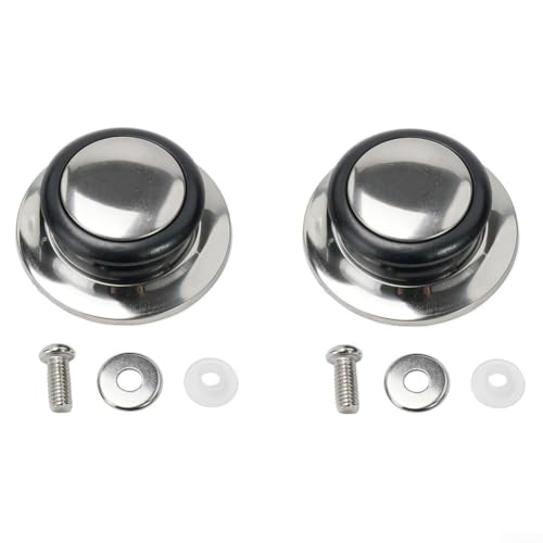 babominimer 2 pomos de repuesto de acero inoxidable y asas de silicona resistentes al calor para tapas de vidrio, metal o plástico, herramientas de cocina de fácil agarre, compatibles con herramientas