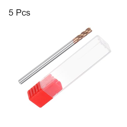 Image of uxcell 5pcs 3mm Dia 3mm Shank Square Nose End Mill 4 Flutes HRC55 Carbide AlTiN Coated CNC Router Bits Cutter Tools for End Milling CNC Machining