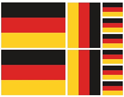 Samunshi® Lot d'autocollants pour voiture - Lot de 10 drapeaux de l'Allemagne - 10 cm