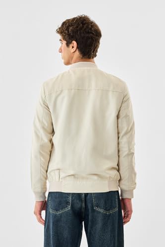Image of SNITCH Men Casual Jacket | Regular Fit Textured Pattern With Lapel Collar & Full Sleeve | Polyester Blend Zip Closure For Everyday Street Style & Layering