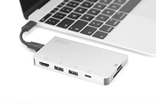 Base de conexión multipuerto USB-C con 6 puertos, lector de tarjetas y cables intercambiables 7