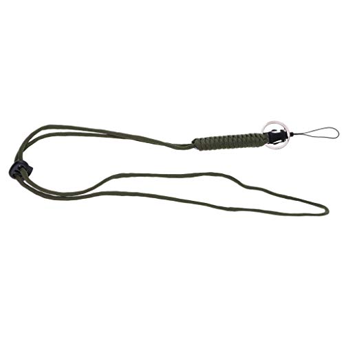 Homyl Utilitário De Nylon Trançado Cordão Sobrevivência Paracord Chaveiro Com Anel De Divisão - verd