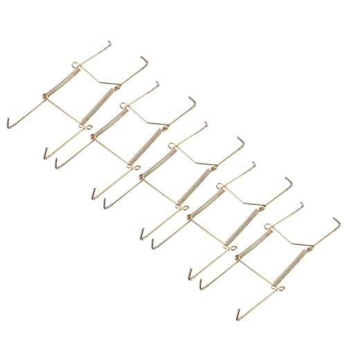 Image of METALLIXITY Plate Hanger (7 Inch) 5Pcs, Stainless Steel U Type Invisible Wall Hook with Tip Protectors - for Decorative Plates, China, Plates, Zinc Plated