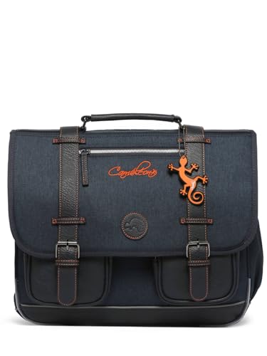 Cameleon Grand cartable scolaire Bleu 41cm Vintage...