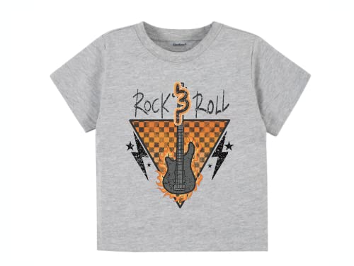rock and roll guitar graphic shirt boys cute toddler shirt cool boys shirt fun kid boys girl baby t shirt (5T, beige)3