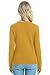 QUALFORT Women's Sweater V Neck Lightweight Long Sleeve Pullover Sweater Mustard Yellow Medium