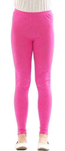 Image of Baba & Baby Girl's Skinny Fit Cotton Leggings (NGL-HI Pink 14 Years-15 Years)
