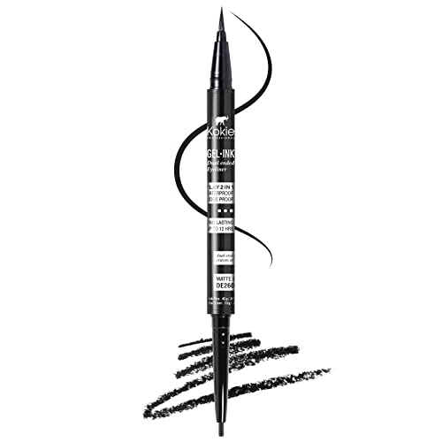 Delineador Gel Kokie Ink Doble Punta Negro Mate