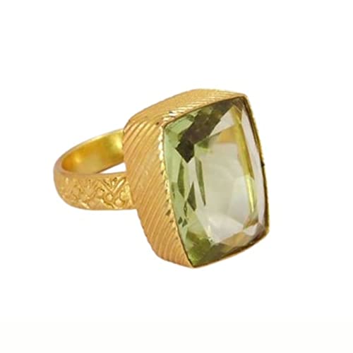 Prasiolite Quartz Silver Ring, Handmade Ring, 925 Sterling Silver Ring, Green Amethyst Ring, Minimalist Ring, Bezel Style, Boho Ring, Women’s Promise Ring, Gift For Her, Birthday Gift Woman Ring #TOP18