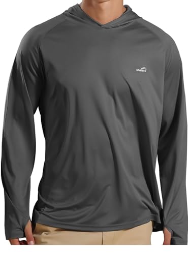Image of Men's UPF 50+ Long Sleeve Sun Shirts UV Protection Hoodie Rash Guard Hiking Fishing Swim T Shirt