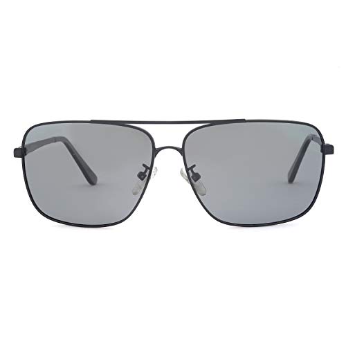 JUST GO Men Metal Frame Square Aviator Polarized Sunglasses, 100% UV Protection3