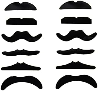 Fake Moustache Stick on Fake Moustaches Black Moustache Fancy Dress Fake Beard Adults Kids Novelty Mustaches for Moustach Masquerade Party Birthday Performance Cowboy Costume Accessories