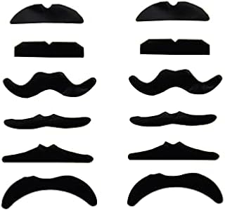 Fake Moustache Stick on Fake Moustaches Black Moustache Fancy Dress Fake Beard Adults Kids Novelty Mustaches for Moustach Masquerade Party Birthday Performance Cowboy Costume Accessories