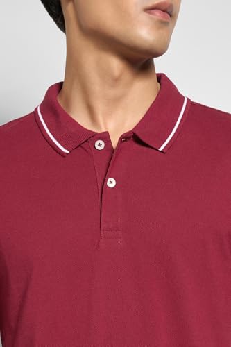 Image of Peregrine by Pantaloons Men's Solid Slim Fit Polo Shirt