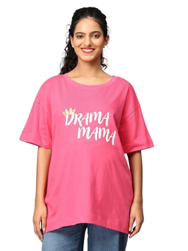 Image of The Mom Store Mom T-Shirt | Cotton | Pre and Post Pregnancy | Quirky Statements | Comfortable | Oversized