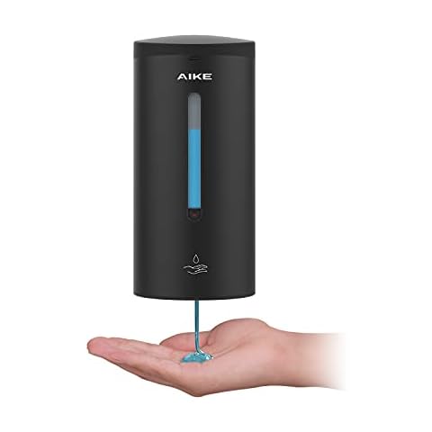 AIKE AK1205 Seifenspender Automatisch Wandbefestigung Mattschwarz, 700ml Kommerzieller Automatischer Flüssigseifenspender Wandmontage Cover