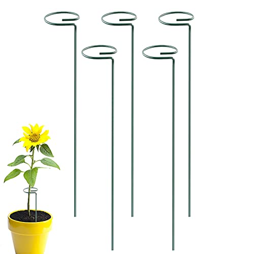 LINGJIONG Soporte de Planta de Tallo único | Anillos de Soporte de Jaula de Planta de estaca de Soporte de Tallo único para jardín | Estacas de Apoyo para Plantas de un Tallo, Lazos para Plantas Cover
