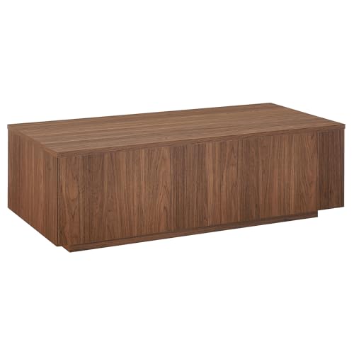 Henn&Hart 48' Rectangular Low-Profile Wood Coffee Table for Living Room, Family Room...