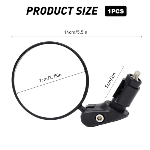 leruiyezs Retroviseur Velo,Pour Guidon 16-22mm,Ø75mm,Pivotant 360° Pliable,Grand Angle Convexe,Pour Velo Electrique,E-bike,VTT,MTB,Route,Antivibrations,Avec Clé Allen,Retroviseur Velo Electrique – vue 2