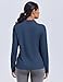 PINSPARK Workout Tops for Women Long Sleeve UPF 50+ Sun Shirts UV Protection Shirt Lightweight V Neck Athletic Yoga Pilates Top,Navy L