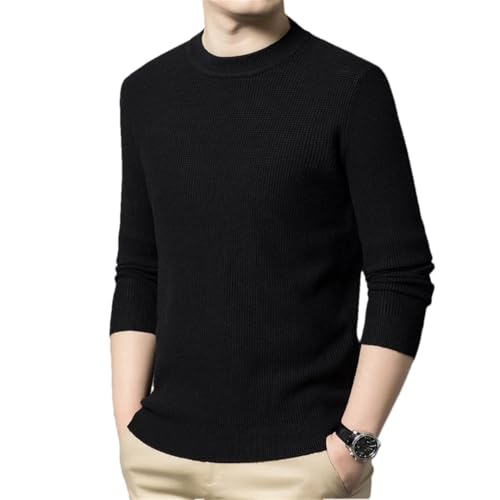 Mens Designer Knit Pullover Crew Neck Slim Fit Casual Jumpers Solid Color Sweater