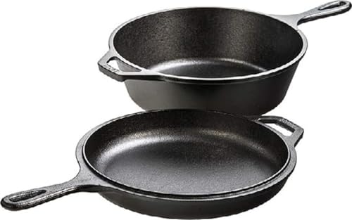 Lodge Cast Iron Combo Cooker, 3.2 Quart Deep Pot & 10.25 Inch Skillet Lid