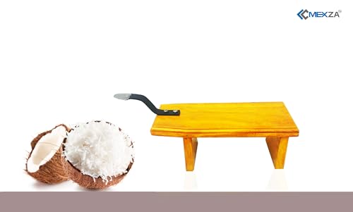 MEXZA™ Wooden Traditional Stool Type Coconut Scraper Chirava Grater Thengai Thuruvi