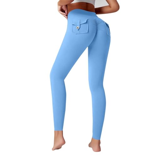 Leggings para mujer y deporte – Leggings de cintura alta para mujer, transpirable, Jegging Musculation Sculptant Jegging Yoga Push Up Pantalones Slim Fit Casual Pantalones Cargo Trousers cintura