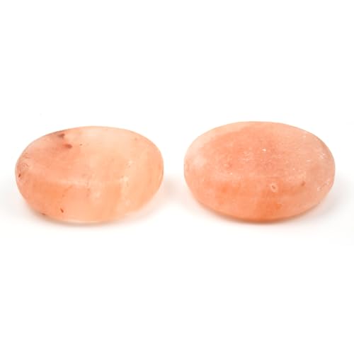 QYLHH 2 Pcs Himalayan Salt Hot Massage Stones Cold Stones Set Warm Rocks Kit for Facial SPA 3.14 * 3.14in