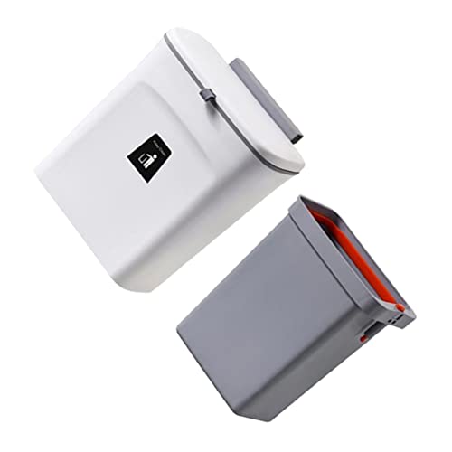 Caneca de basura rectangular de plástico para cocina, montada en pared