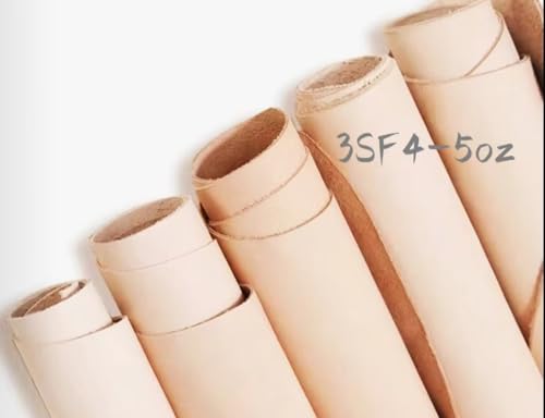 KEHLDMENG Couro curtido vegetal natural 3SF (113.4-141.7 g) 1,6-1,8 mm pré-cortes de couro artesanal